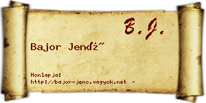 Bajor Jenő névjegykártya